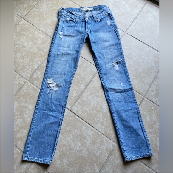 Y2K Abercrombie & Fitch Vintage Distressed Low Rise Erin Jeans 2000s 4R - Picture 7 of 12